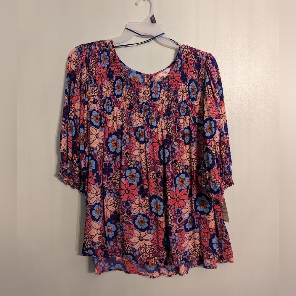 NWT Floral Terra & Sky Blouse